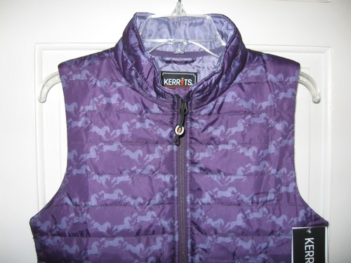 NEW KERRITS KIDS HORSE CRAZY QUILTED VEST SZ XL PURPLE DIAMOND HORSE NWT $59 - Picture 4 of 9