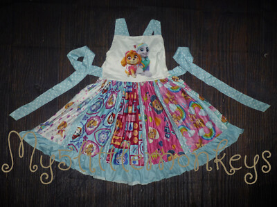 NEW Boutique Pw Patrol Skye Everest Girls Sleeveless Ruffle Twirl Dress