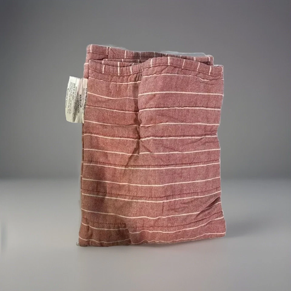 Umbral Franela Rayas Bayas Estándar Almohada Falsa Nuevo Rojo 100% Algodón 26x26 Foto 4 de 4