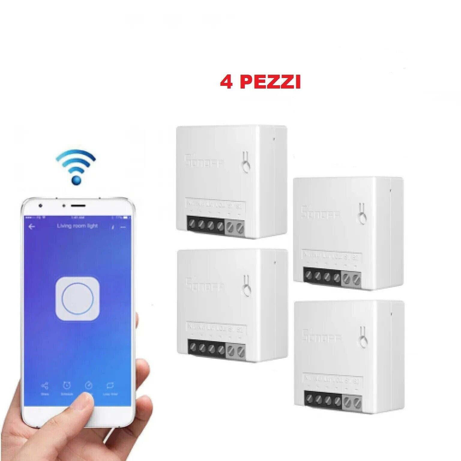 Mini Sonoff R2 4 Pezzi - Domotica Invisibile per una Casa Intelligente
