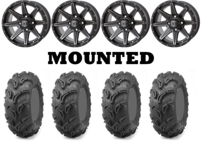 Kit 4 Maxxis Zilla Tires 28x9-14/28x11-14 on Frontline 308 Matte Gray Wheels 550
