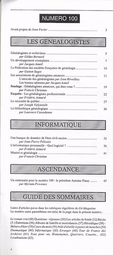 GÉNÉALOGIE MAGAZINE N° 100/1991 = N° spécial LA GENEALOGIE AUJOURD'HUI + PINAY - Picture 2 of 3