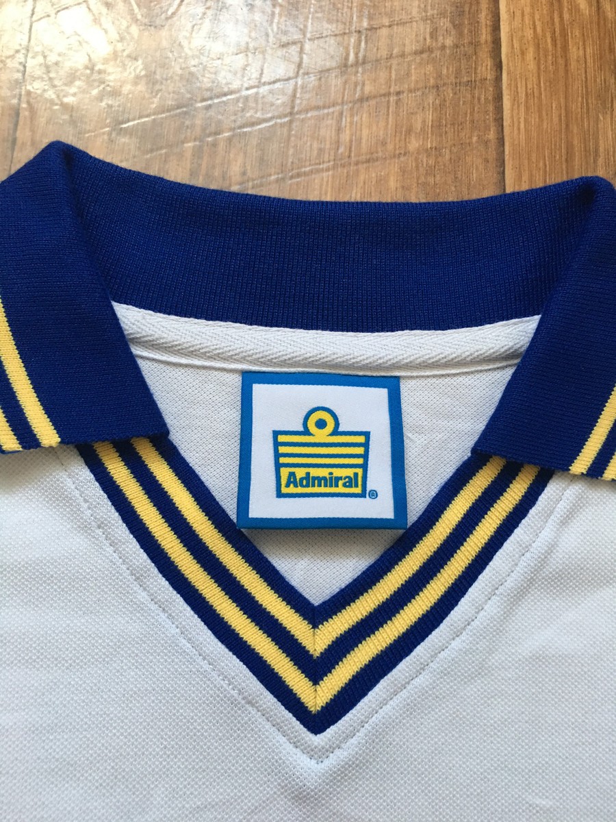 Retro Leeds United 1976 1977 Home Soccer Polo Jersey Shirt