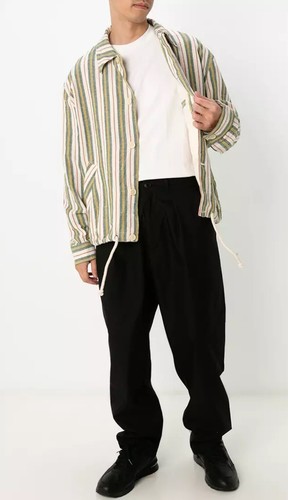 Zara Men's Linen Blended Striped Bomber Jacket - Size L - MRSP$150 - Picture 4 of 12