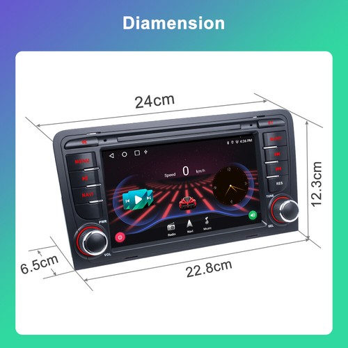 For Audi A3 2003-2013 S3 RS3 CarPlay Android13 Car Radio Stereo GPS Navi WIFI FM - Picture 2 of 17