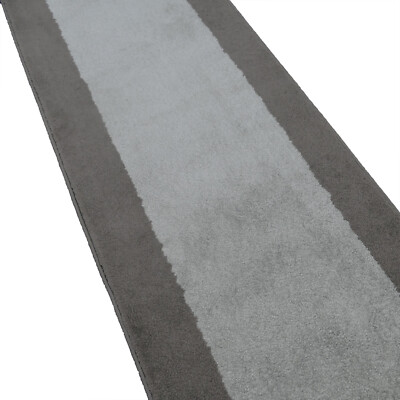 Custom Size Euro Collection Gray Bordered Design Medium Pile Non
