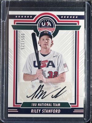 Stanford, Riley - 2022 USA Baseball Stars & Stripes - Autograph - 5/125 ...