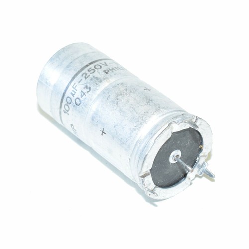 100uF 250V PHILIPS LOT OF 2 ELECTROLYTIC CAPACITOR 043 SERIES - Picture 2 of 3