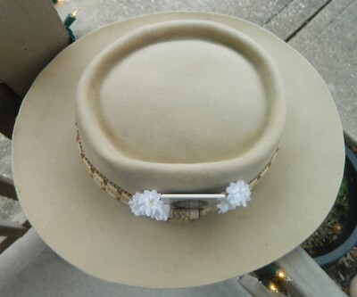 Stetson Cowboy Hat with John Lennon Pin Surrounded by