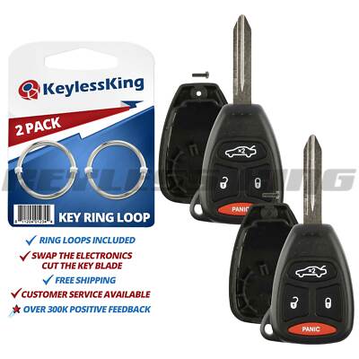 Replacement Remote Key Fob Case & Shell - Fits KOBDT04A, Black, Uncut Blade, Buttons & Pad Included, No Electronics