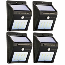 20 LED Solar LED Lights Solar Sensor Motion Light Outdoor Lamp Waterproof 4 Pack