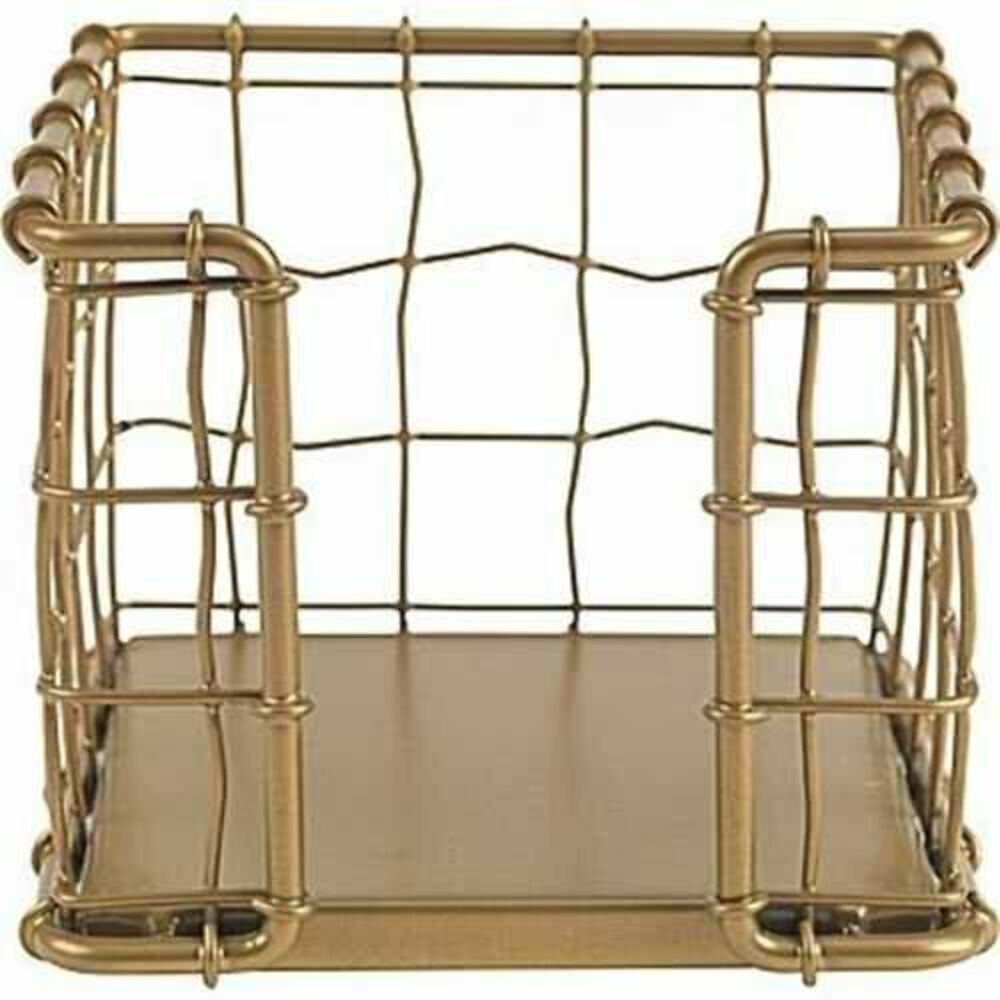 Rustic Gold Wire Memo Notes Holder, 4" x 4" ( Staples 27306 ) ~ New w/Tags