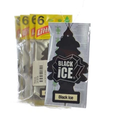 Little Trees Hanging Car and Home Air Freshener, Black Ice Scent Pack of 24