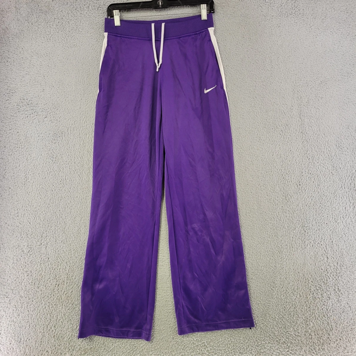 Nike Sweatpants Womens S Small Purple Bootcut Ankle Zip Drawstring