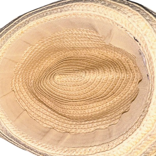 Kids Straw Fedora Sz Small Panama Sun Hat Beige Tan Short Brim Trilby Cuban Cap - Picture 14 of 14