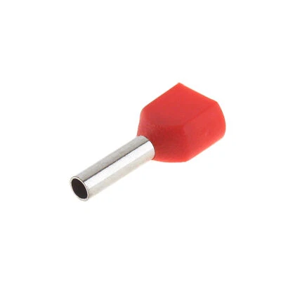 100 Stk. Zwillings-Aderendhülsen rot 1,00mm² isoliert Twin Endhülsen 1mm² - Bild 1 von 2