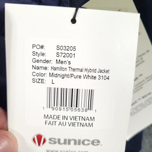 Sunice Hamilton Thermal Hybrid Jacket Mens Large Climaloft Blue COMCAST NEW - Picture 5 of 12
