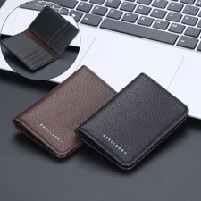 Fashion Men's Minimalist Slim Wallet ID Credit Card Holder Bifold Leather Purse