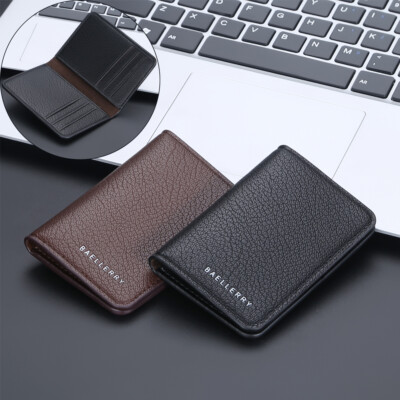 Ultra-thin Men's Leather Slim Wallet Bifold ID Credit Card Holder