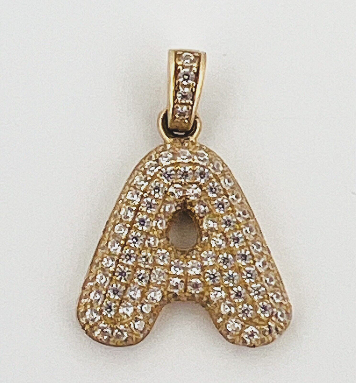 Gorgeous 10K Solid Yellow Gold Initial A Charm Pe… - image 1