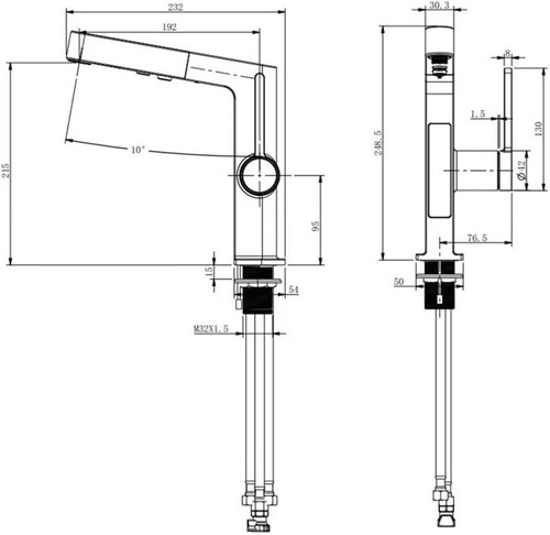 Robinet Lavabo avec Douchette Extractible, Mitigeur Lavabo Extractible - Picture 5 of 20
