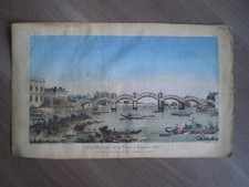 GRAVURE 18°s LA TAMISE HAMPTON COURT LONDRES DECO STYLE LOUIS XVI ANCIEN 