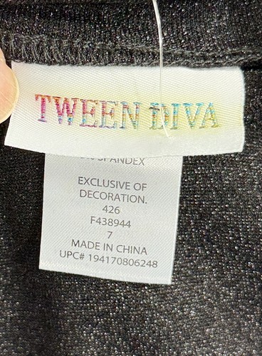 NWT Tween Diva Metallic Knit Top Checked Houndstooth Flare-Leg Pants Set Size 7 - Picture 6 of 9