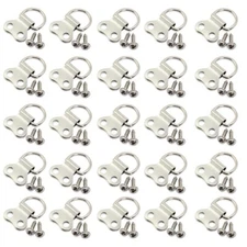 25 pcs D-Ring Picture Frame Hanging Hooks Double Hole Hangers With Screws A702