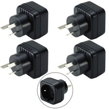 4 X Schuko EU To Australian European Grounded Adapter Plug 2 Pin to 3 AU Travel