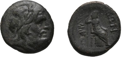 Ancient Greece 2-1 Cent BC THESSALY PERRHAIBOI HERA ZEUS THRONE