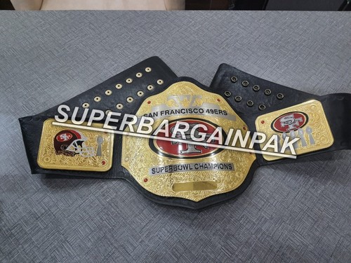 San Fransisco SF 49ERS Super Bowl Champion Wrestling Championship Belt 2mm Brass - Picture 7 of 8
