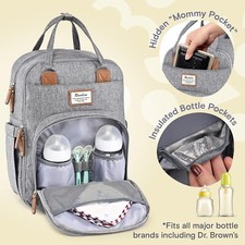 RUVALINO Diaper Bag Backpack, Multifunction Travel Back Pack - Dark Gray
