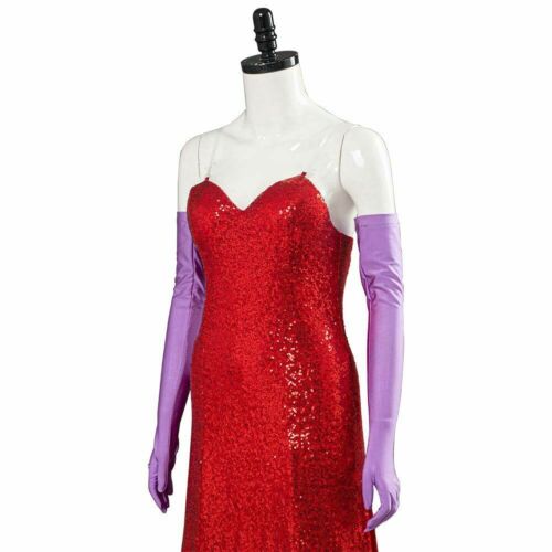 Who Framed Roger Rabbit Jessica Rabbit Cosplay Costume Women Red Dress ” - Picture 7 of 8