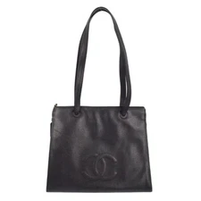 Chanel Black Calfskin Shoulder Tote Bag 183366