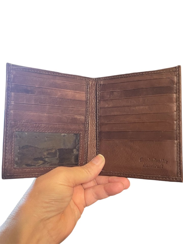 Men's Brown 14 Slot Hipster Leather wallet eBay
