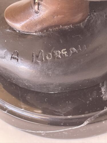A. Moreau Vintage Bronze Sculpture Of Young Girl Holding Her Shoe Marble Base - Picture 12 of 17