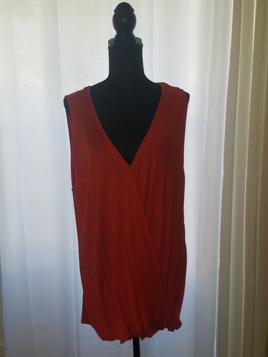 Dressbarn Womens Bright Orange V-Neck Sleeveless Top Shirt Tank Size 1X NEW TAGS - Picture 6 of 7