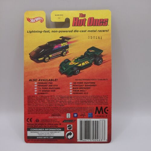 2011 HOT WHEELS THE HOT ONES GREEN PONTIAC BANSHEE SPECIAL CAR - Picture 3 of 4