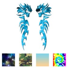 Pair of Tribal Dragons - Decal Sticker - Multiple Patterns  Sizes - ebn224