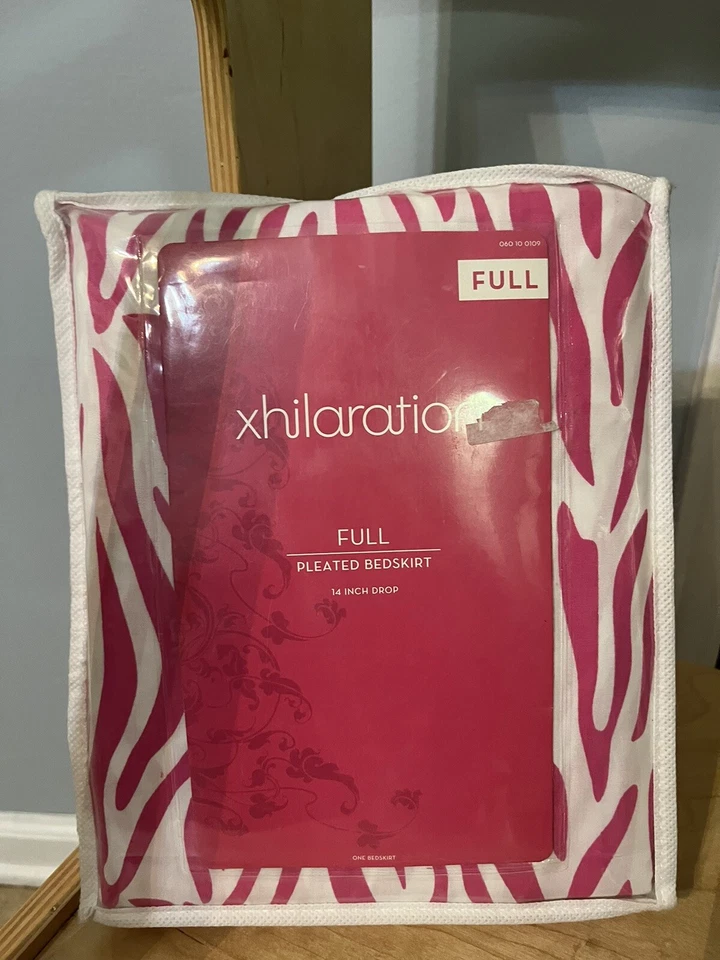 Falda de cama plisada completa a rayas de tigre rosa Xhilaration 14 pulgadas caída nueva con etiquetas 00s Y2K Foto 2 de 4