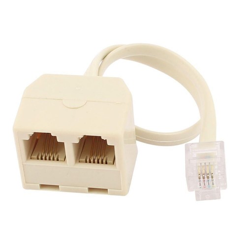 RJ11 6P4C Male to Female 2 Way Outlet Telephone Jack Line Splitter Adapter AU