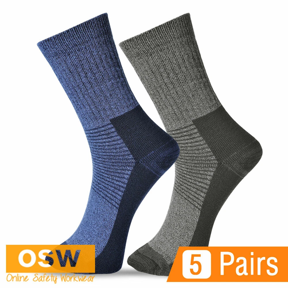 5 Pairs x Mens Tradies Black Grey Cushioned Thermal Warm Work Boot Socks SK11
Opens in a new window