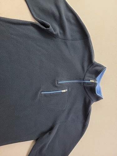L.L. Bean Boy's M 10-12 Blue 1/4 Zip Pullover Fleece Zip Pocket Stretch - Picture 2 of 9