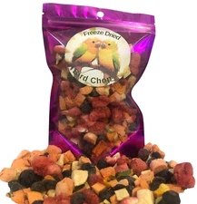 Freeze Dried Parrot Food, Bird Chop, Seasonal Vegetables, Fruit Treats, 1.5oz