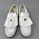 Vintage 80s Dexter White Leather Golf Shoes Spikes Men’s Size 6