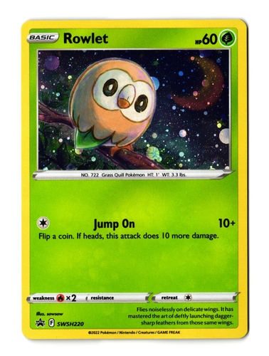 Pokémon TCG Rowlet Sword & Shield SWSH220 Holo Promo Promo