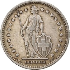 [#1222652] Switzerland, 2 Francs, 1907, Bern, Silver, EF, KM:21