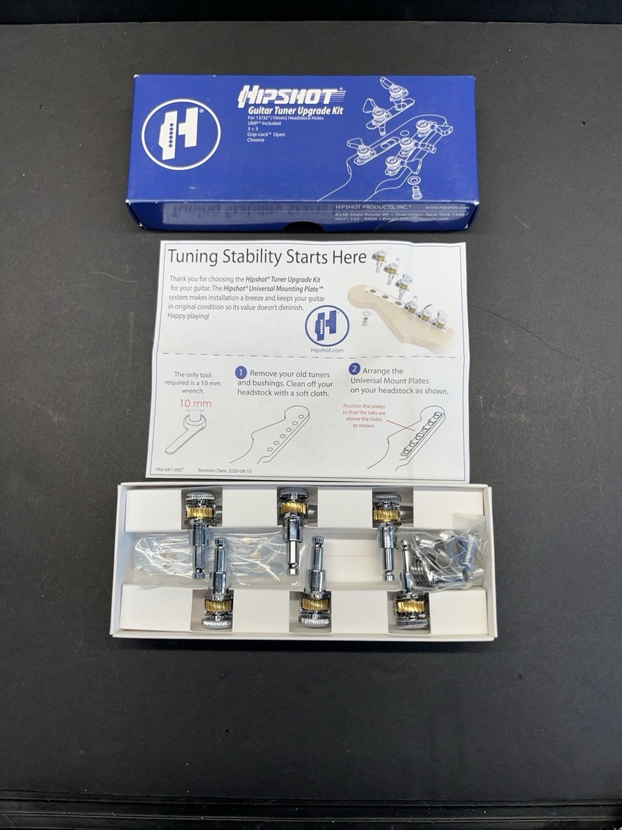 Hipshot 6K2GL0C Guitar Tuner Upgrade Kit - 3+3 Headstocks