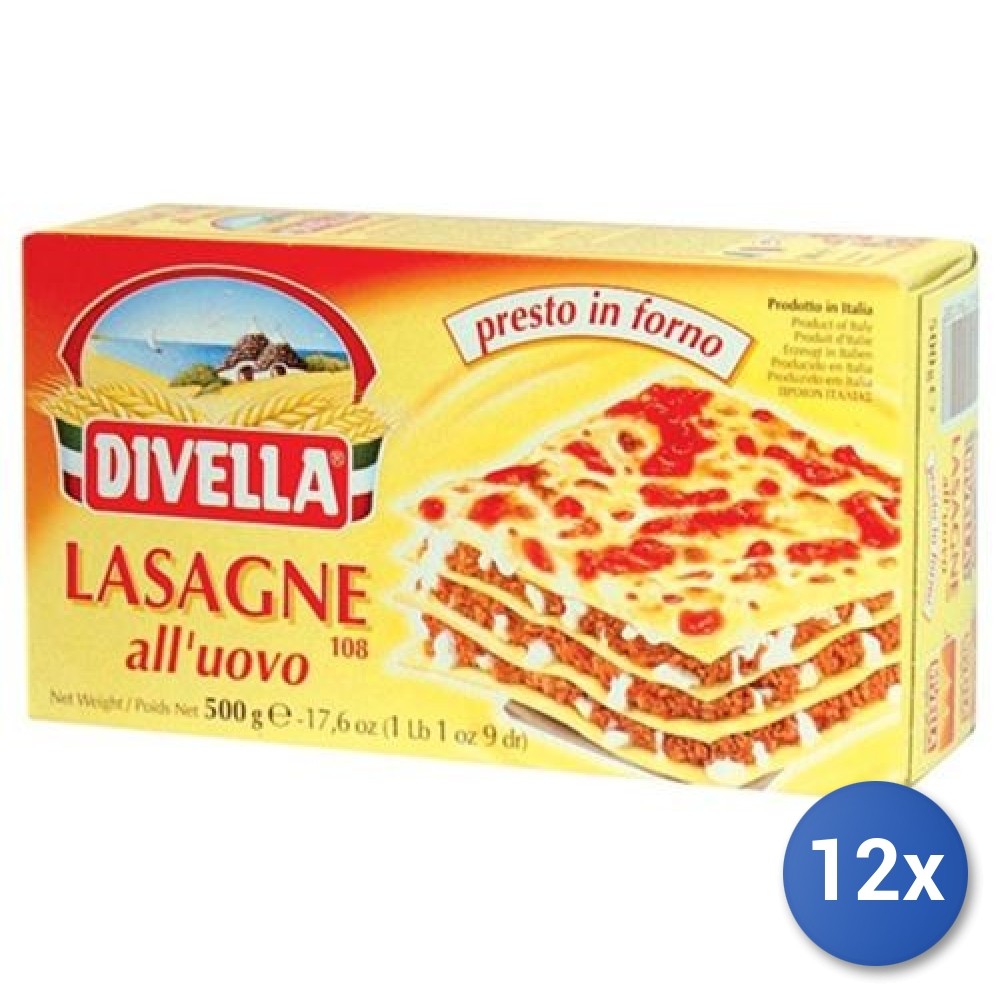 12X Multipack Divella Egg Lasagna 108G 500