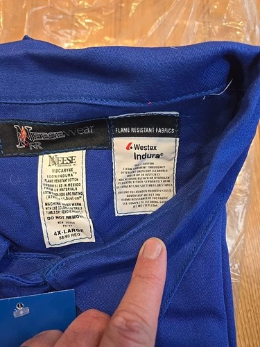 Mens Neese Wear Fire Resistant Coveralls 4XL Blue image 5